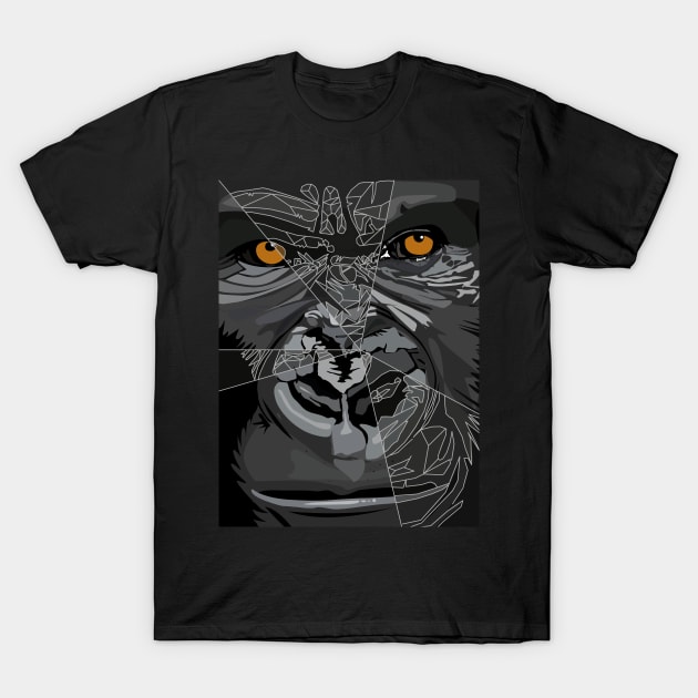 Ape, 3d line effect Gorilla T-Shirt by BOEC Gear